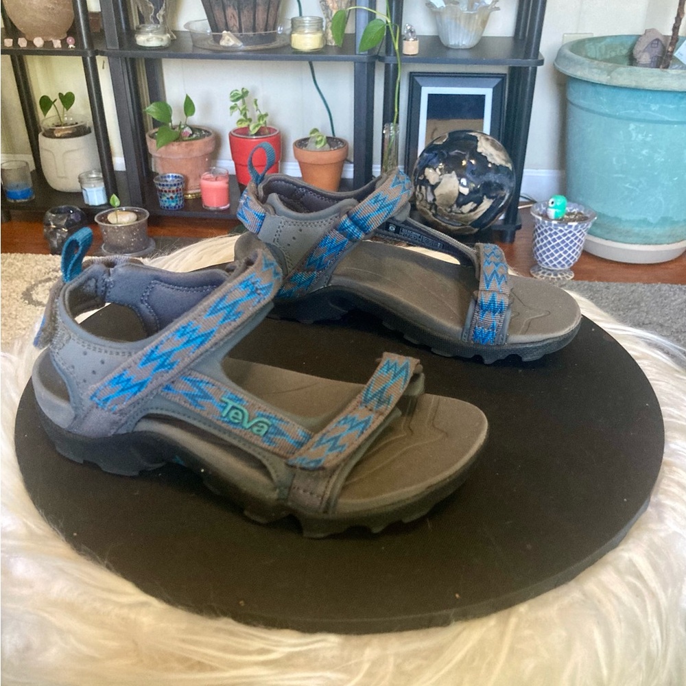 Teva Kids' Charcoal and Aqua Sandals